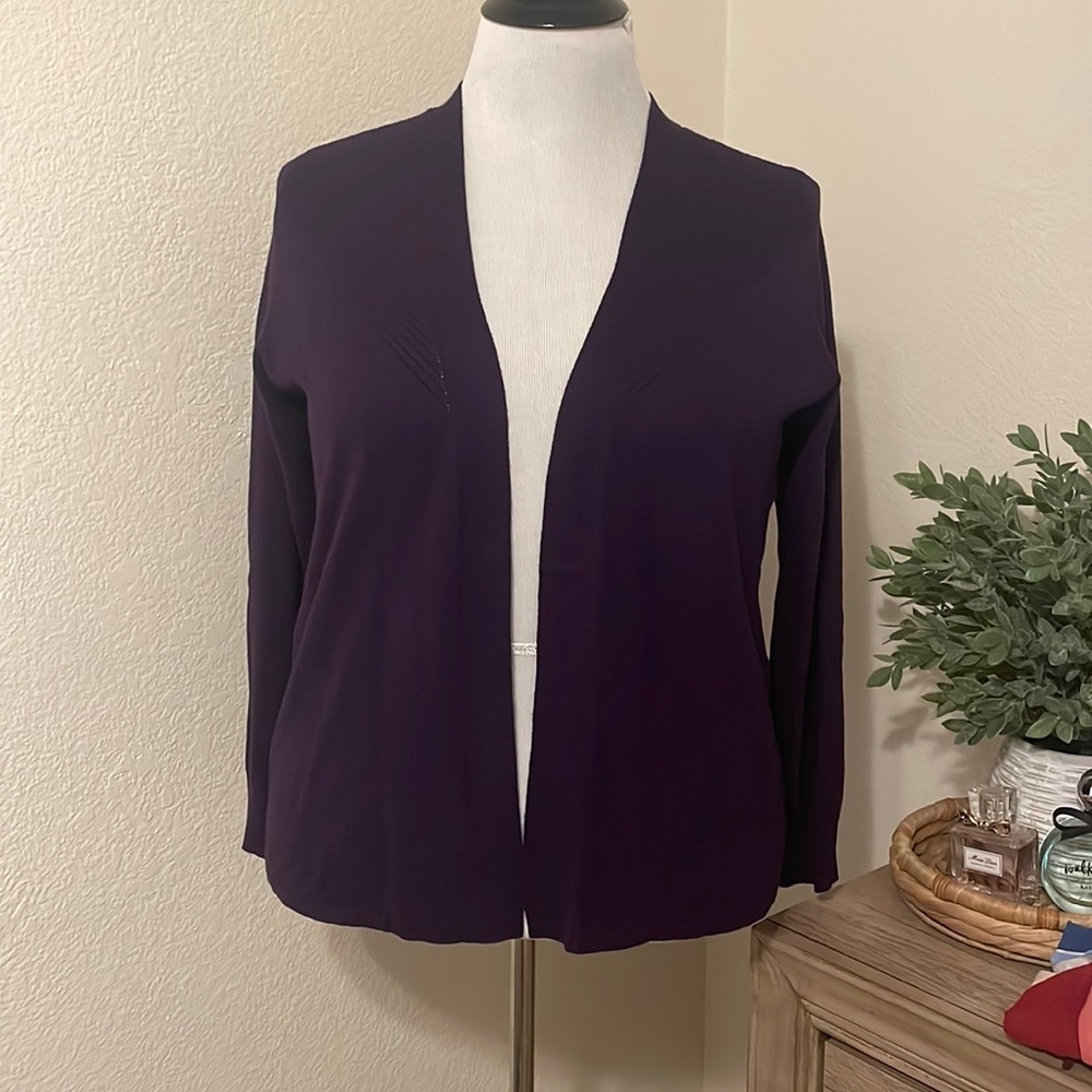 Lane Bryant Purple Open Front Cardigan
